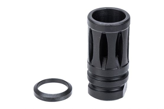 This 5/8x24 flash hider includes a crush washer.